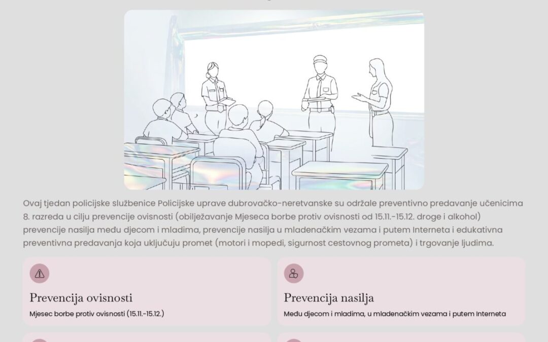 Preventivna predavanja policijskih službenica u našoj školi
